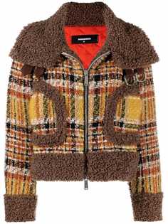Dsquared2 твидовая куртка в клетку тартан