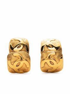 Chanel Pre-Owned серьги-клипсы 1990-х годов с логотипом CC