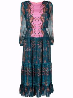 Saloni платье с длинными рукавами и графичным принтом