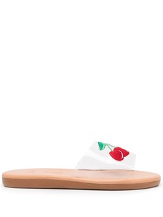 Ancient Greek Sandals Taygete Clear cherry-print flat sandals