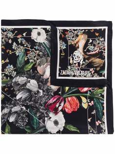 Zadig&Voltaire шелковый платок с цветочной вышивкой