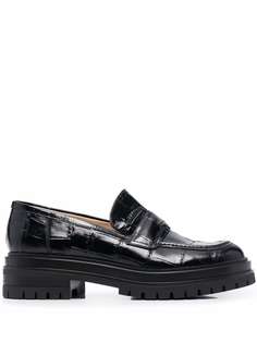 Gianvito Rossi 45mm crocodile-effect chunky loafers