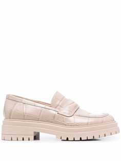 Gianvito Rossi crocodile-effect chunky loafers