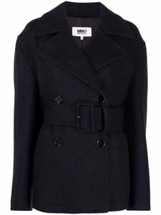 MM6 Maison Margiela двубортное пальто с поясом