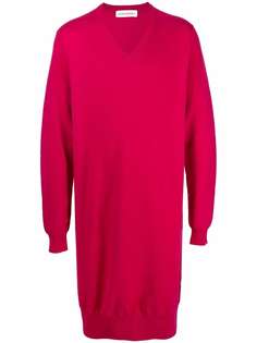 extreme cashmere V-neck cashmere jumper dress