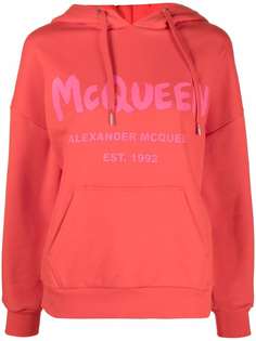 Alexander McQueen graffiti logo-print pouch-pocket hoodie