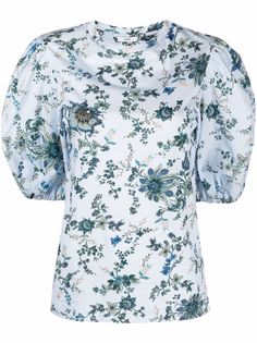 Erdem floral-print puff-sleeved blouse