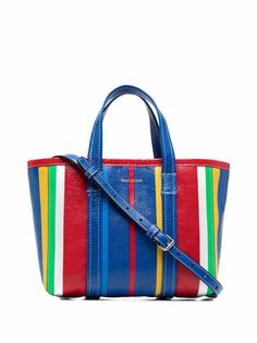 Balenciaga small Barbès East-West striped shopper tote