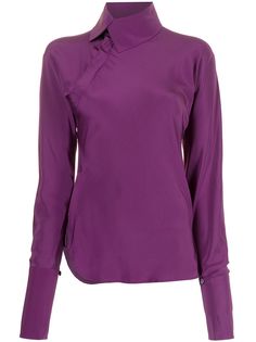 Shanghai Tang cowl-neck mulberry silk blouse