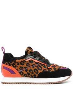 Schutz leopard print panelled sneakers