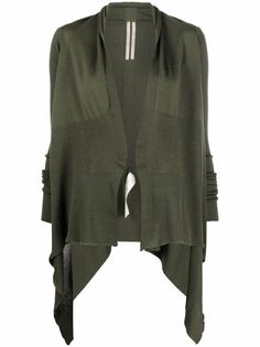 Rick Owens asymmetric hem wool cardigan