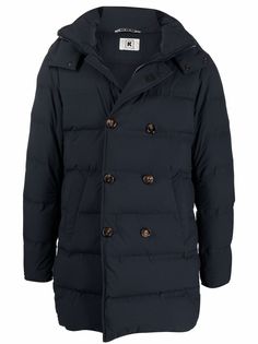 Kired hooded double-breasted padded coat