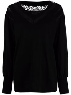 Alberta Ferretti джемпер с кружевной вставкой