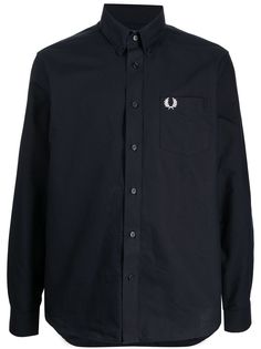 FRED PERRY рубашка с вышитым логотипом