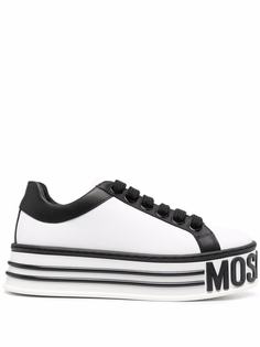 Moschino кроссовки на платформе с тисненым логотипом