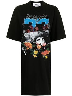 MSGM платье-футболка с принтом