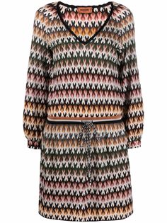 Missoni платье с кулиской и узором зигзаг