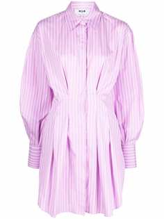 MSGM платье-рубашка в тонкую полоску