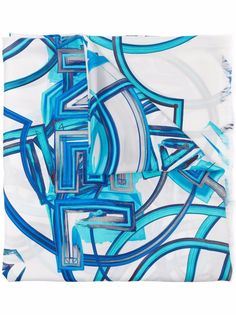 Chanel Pre-Owned шелковый шарф с абстрактным узором и логотипом
