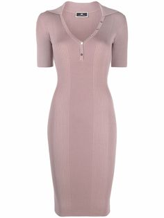 Elisabetta Franchi платье миди в рубчик