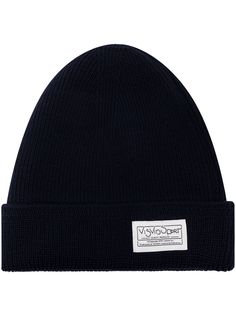 visvim logo-patch ribbed beanie