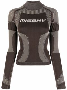 MISBHV logo-print mock neck top