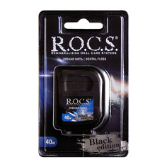 Зубная нить Rocs Black Edition 40 м R.O.C.S.