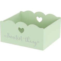 Деревянная коробка ZIHAN Heart мятная S 23х19х12 см