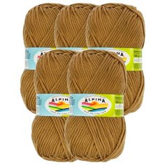 Пряжа Alpina Marta, 100 % акрил, 100 г, 120 м, 5 шт., №029 св. коричневый