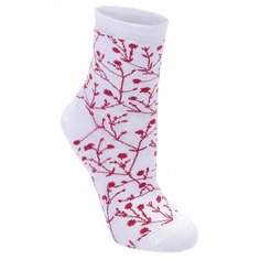 Носки женские Collonil Casual 8-112 белые с бордовым 3941