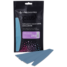STALEKS Staleks, EXCLUSIVE 40 - сменные файлы для пилки полумесяц (на мягк. осн.) (240 гр), 30 шт