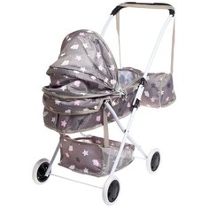 Коляска универсальная для кукол, с сумкой, с корзиной, металлический каркас Сима ленд