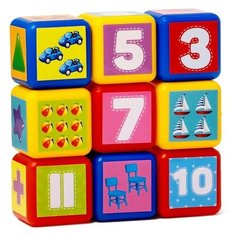 Кубики ZABIAKA "Счет", 9 шт, 4*4 см, по методике Монтессори