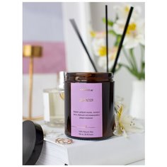 Ароматическая свеча LAVENDER с хлопковым фитилем 180 мл Candle ME
