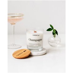 Ароматическая свеча Champagne с деревянным фитилем / Свечи и аромасвечи CANDLE ME