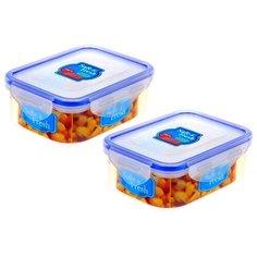 Набор герметичных пищевых прямоугольных контейнеров, 2шт по 350 мл. ТЕК.А.ТЕК
