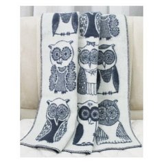 Дизайнерское шерстяное одеяло "Совы" 100х140 см Klippan