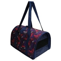 Сумка-переноска для животных разборная средняя 40x23x26 Теремок, СПР-1_голограмма, принт "голограмма", цвет "темно-синий, красный, белый, фиолетовый"