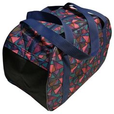 Сумка-переноска для животных прямоугольная с молнией 40*27*21 Теремок, СП-4_калейдоскоп, цвет "темно-синий, розовый, зеленый, фиолетовый"