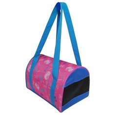 Сумка-переноска для животных малая 33*22,5*20 Теремок, СП-1_бантики, цвет "светло-розовый, голубой".