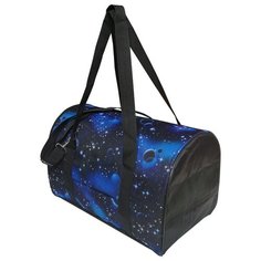 Сумка-переноска для животных средняя 39*23,5*25 Теремок, СП-2_космос, цвет "темно-синий"