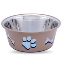 Миска Lilli Pet METAL STAR Paw&bone для животных, 850 мл, коричневая