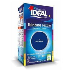 Краска IDEAL Teinture Textile для окрашивания тканей из хлопка, льна, вискозы и шелка, темно-синяя (морская волна)