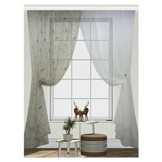 Тюль милиса "Птички с вуалью", с утяж. 400х275см.