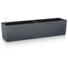 Кашпо настольное или подвесное LECHUZA Лечуза BALCONERA Color 80, с субстратом в комплекте, Ш80 Х Г19 Х В19 см., серое