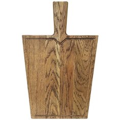 Standard Wood Трапеция Коричневая, Доска разделочная кухонная деревянная дубовая для мяса с ручкой с канавкой для подачи стейка гриль