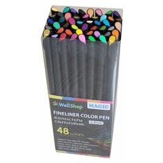 WELLSHOP/ Набор ультра-тонких фломастеров на водной основе. 48 цветов.