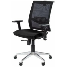 "Офисное кресло Плаза П пластик черный, сиденье черное, сетка черная, крестовина хром" Futura