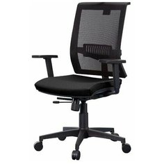 "Офисное кресло Плаза П пластик черный, ткань черная, сиденье белое" Futura