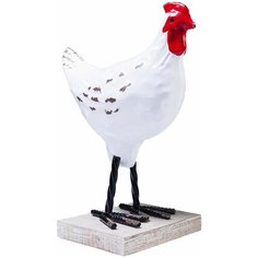 KARE Статуэтка Gallo, коллекция "Петух" 35*48*20, Ель, Сталь, Белый